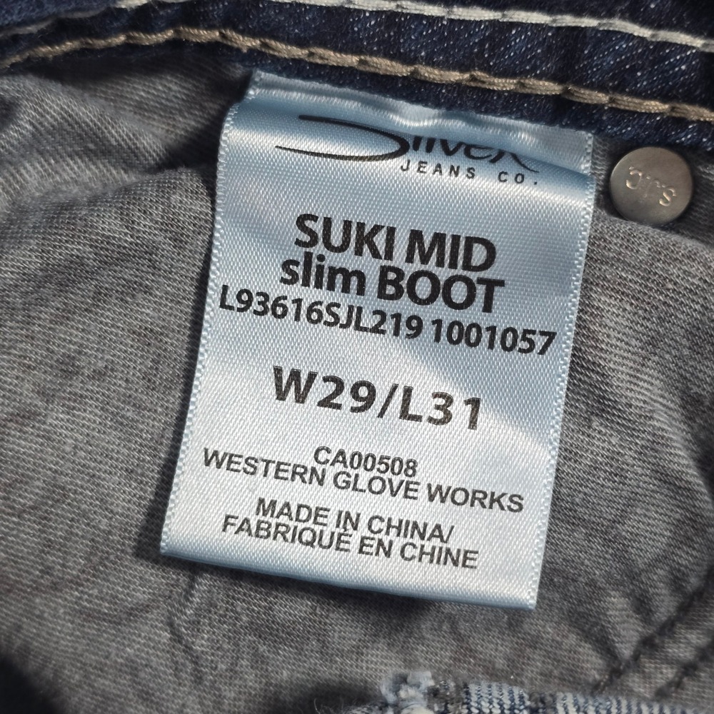 Silver Jeans Co Suki Mid Slim Boot Jeans W29 L31 Blue Super Stretch L93616SJL219 - Picture 9 of 11